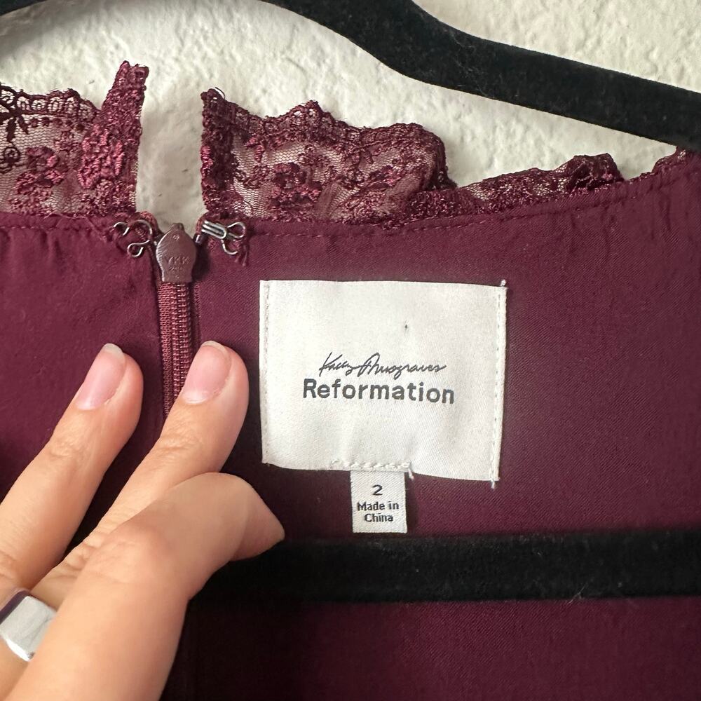 Reformation x Kacey Musgraves Bunny Wool Blend Mini Dress Plum Size 2 - Picture 10 of 11